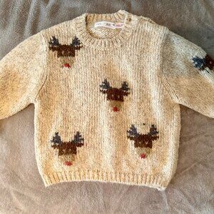 Zara - Reindeer Sweater - 12-18m - fits baggy